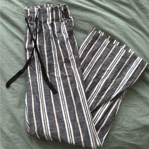 Striped Loose Fit Singed Pant